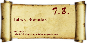 Tobak Benedek névjegykártya